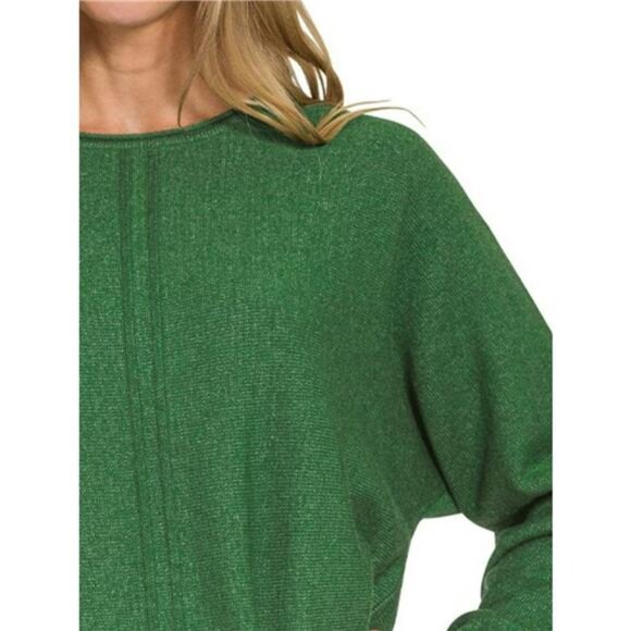 ✨NWT Zenana Viscose Front Seam Round-Neck Sweater - Picture 2 of 3